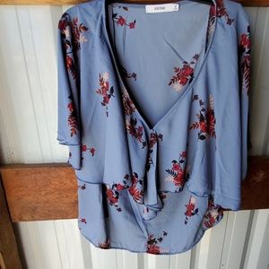 JustFab ruffle front top